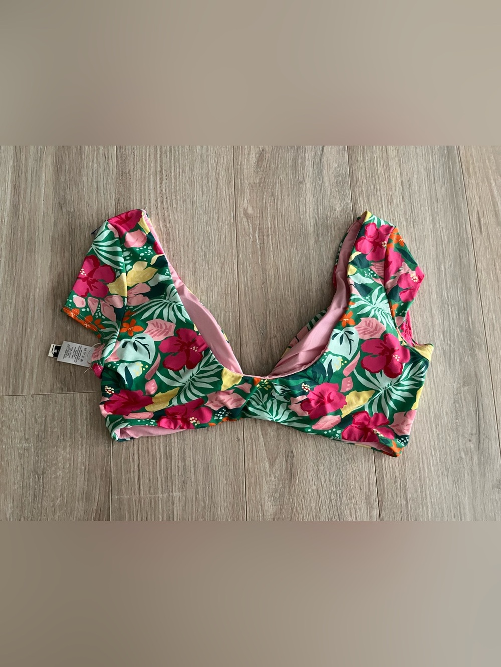 NWT Dippin' Daisy's Women’s Eco Vision Cropped Bikini Top Bright Floral Size XL - Picture 8 of 8